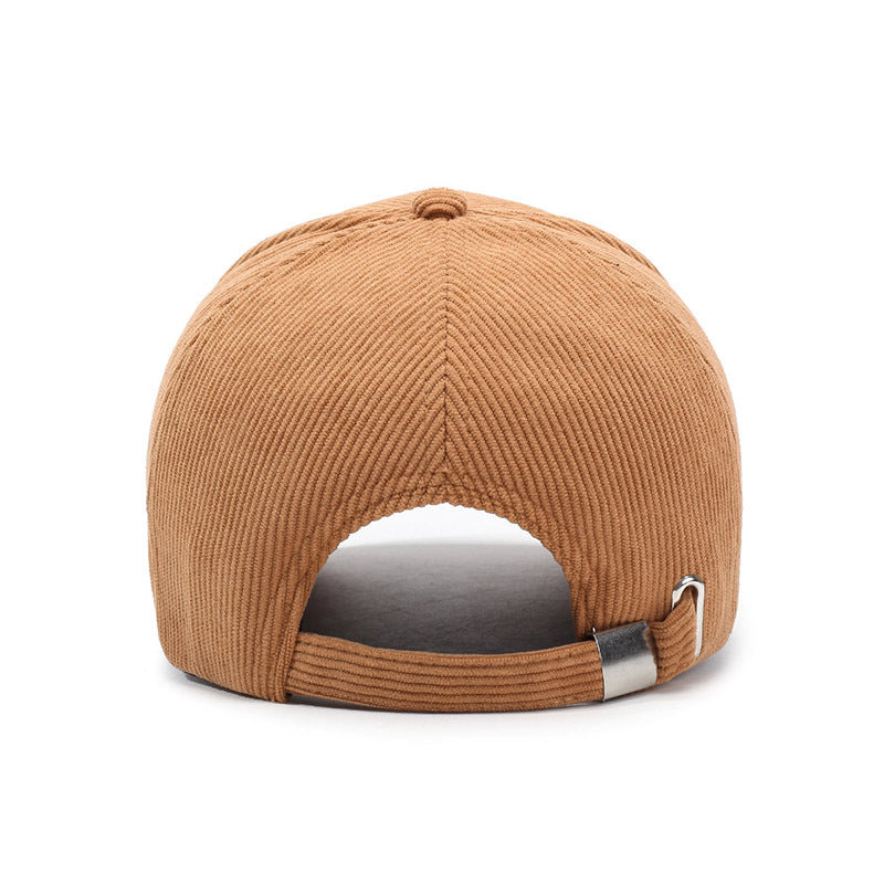 Autumn and winter new corduroy solid color baseball cap outdoor simple casual letter duck tongue cold and warm men's and women's hats