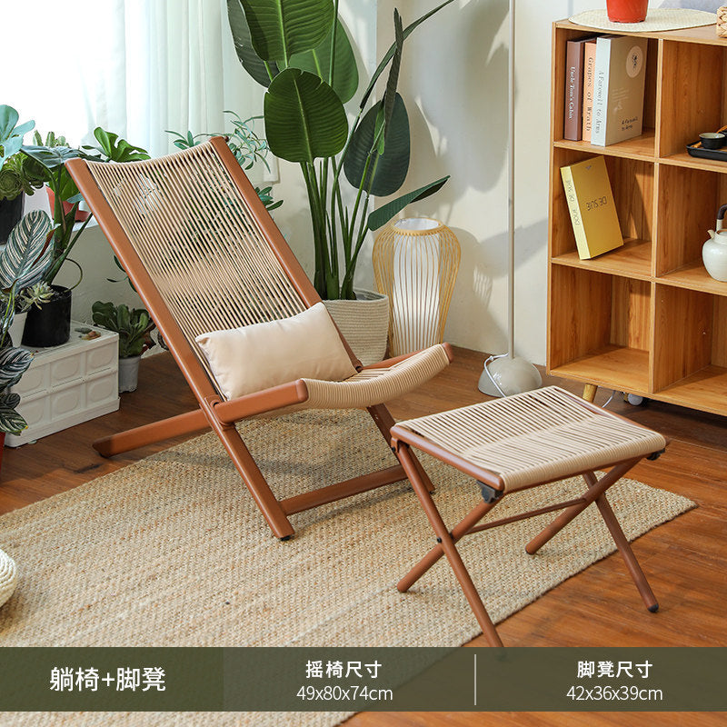 Yunding outdoor lounge chair rattan chair lunch break for home balcony lazy chair sofa waterproofcasual chair courtyard open-air table and chairs
