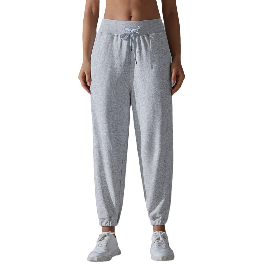 Fashionnew arrival drawstring jogger pants women's casualloose sweatpants yoga fitness running flap pocket pants home sweatpants