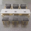 Widened 45cm marble nail table and chair set - special offer! economical single/double, light luxury, multi-functional, odorless, carbon steel with baked enamel finish