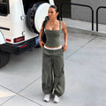 fashiony2k hot girl suspender tube top vest women's tops women's clothing  summer  independent station