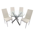 Tempered glass dining table set - modern luxury, high-end design, ideal for meetings and home use - minimalist dining table and chairs