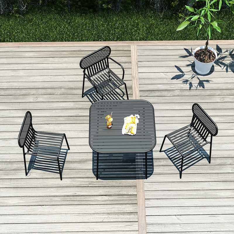 Simple wrought iron open-air table and chair combination balcony courtyard outdoor garden coffee shop milk tea shop outside leisure tables and chairs