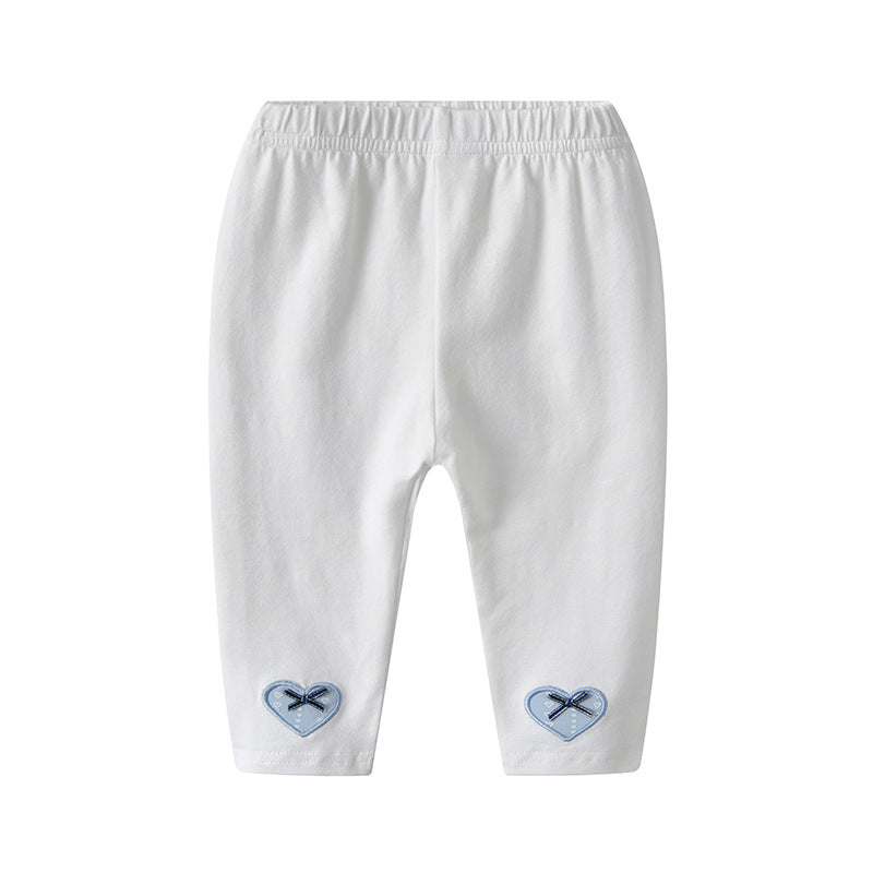 Kids' korean style spring/autumn outfit: girls' long-sleeved pure cotton blue top and pants set - new  collection for toddlers