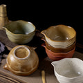 Retro tea snacks high-looking matcha ceramic bowl japanese kiln-turned high-looking ceramic water bowl office for home