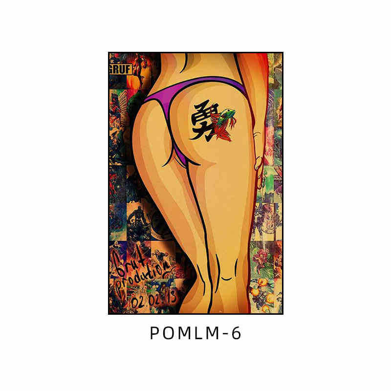 Bar decoration painting American retro tavern KTV box wall painting Love hotel bathroom toilet mural