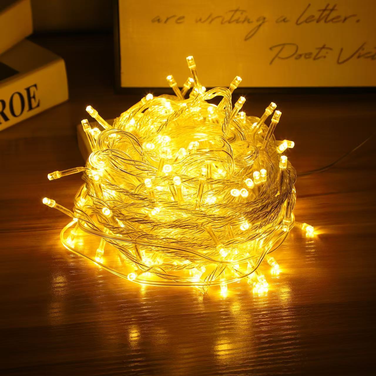 LED flash light string, battery light string, outdoor Christmas lights, festive wedding decoration lights, star light string.