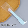 Large double-ended long pole brush, tongue-shaped lake blue