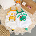 K-style summer baby clothes thin loose triangle khaki suspender bag butt baby cartoon cute one-piece