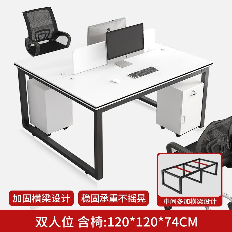 Office desk and chair set - 4, 6, or 8 seater workstation - cardboard office - minimalist modern office desk for employees