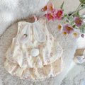 Girls' summer outfit set: new trendy and stylish tank top with bunny ear detail - lightweight two-piece set for kids