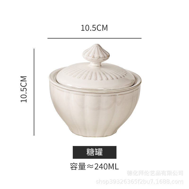 Creative retro western tableware suit restaurant for home italian stylish style grids kiln bowl plates ceramic wholesale
