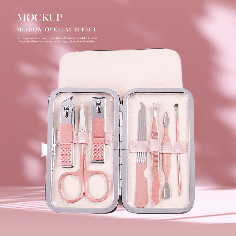 Rose gold stainless steel nail clipper set - complete 18-piece manicure & pedicure tool kit - nail clippers & more