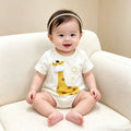 Summer cartoon romper bodysuit - newborn baby girl outfit - adorable 100-day princess onesie