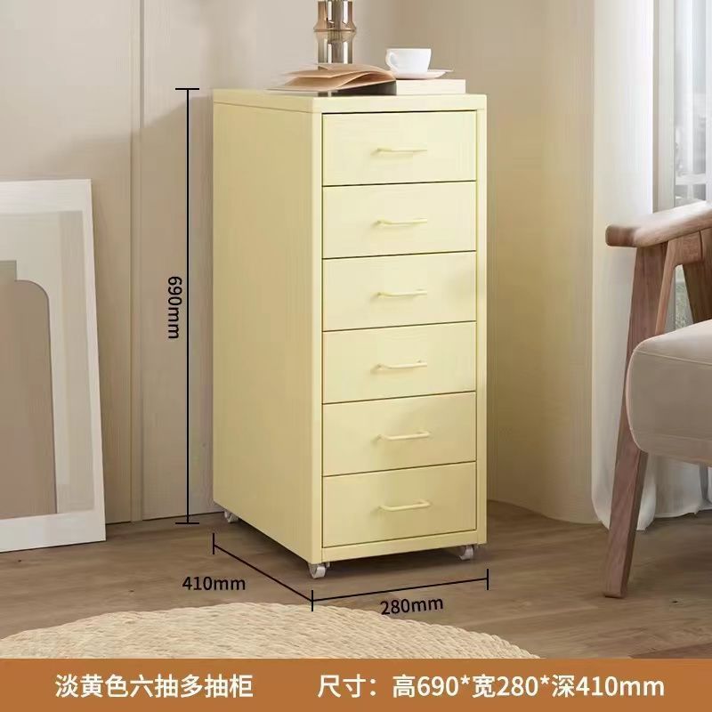 Wrought iron storage cabinet - multi-tier drawer unit for living room, bedroom, and girls' room - cute and practical floor-standing combination storage cabinet
