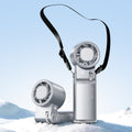 2026 new handheld neck fan with digital display, usb rechargeable, mini portable outdoor camping fan - powerful wind, low power consumption