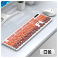 Raiku r901 wireless keyboard and mouse combo - tri-color gradient, business & office universal keyboard, 2.4g