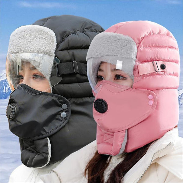 Winter outdoor men's and women's windproof ear protection face Lei Feng hat goggles thickened cold hat warm cotton hat wholesale