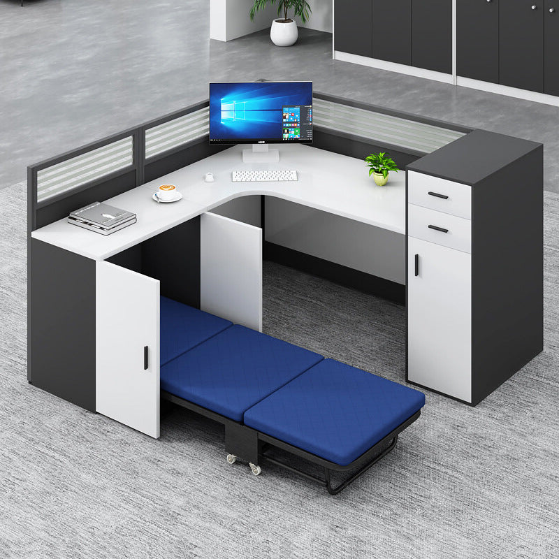 Saint li staff desk employee slot with lunch break foldable bed booth computer desk and chair combination
