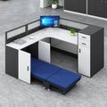 Saint li staff desk employee slot with lunch break foldable bed booth computer desk and chair combination