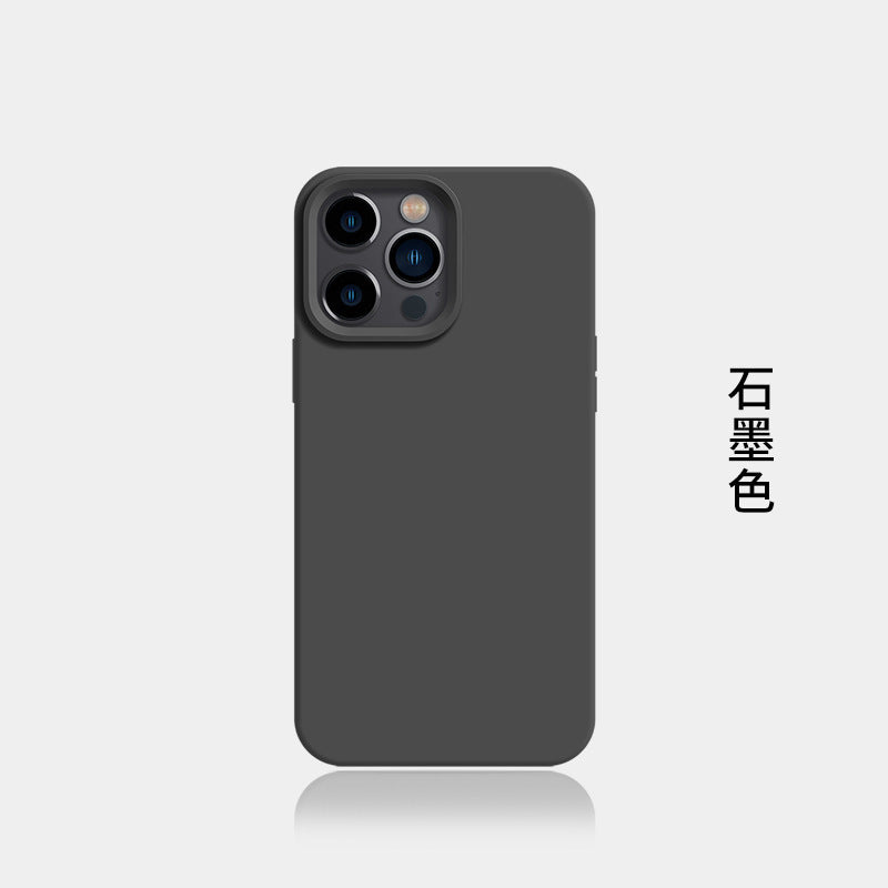Suitable for iphone16pro liquid silicone mobile phone case new arrival apple 15 large hole all-inclusive 2 pure color protective cover soft