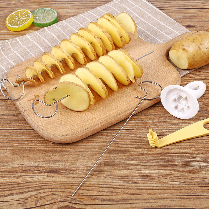 Cyclone potato potato tower skewer spiral slicer bbq potato tower hand slicer vegetable skewer hand potato cutter