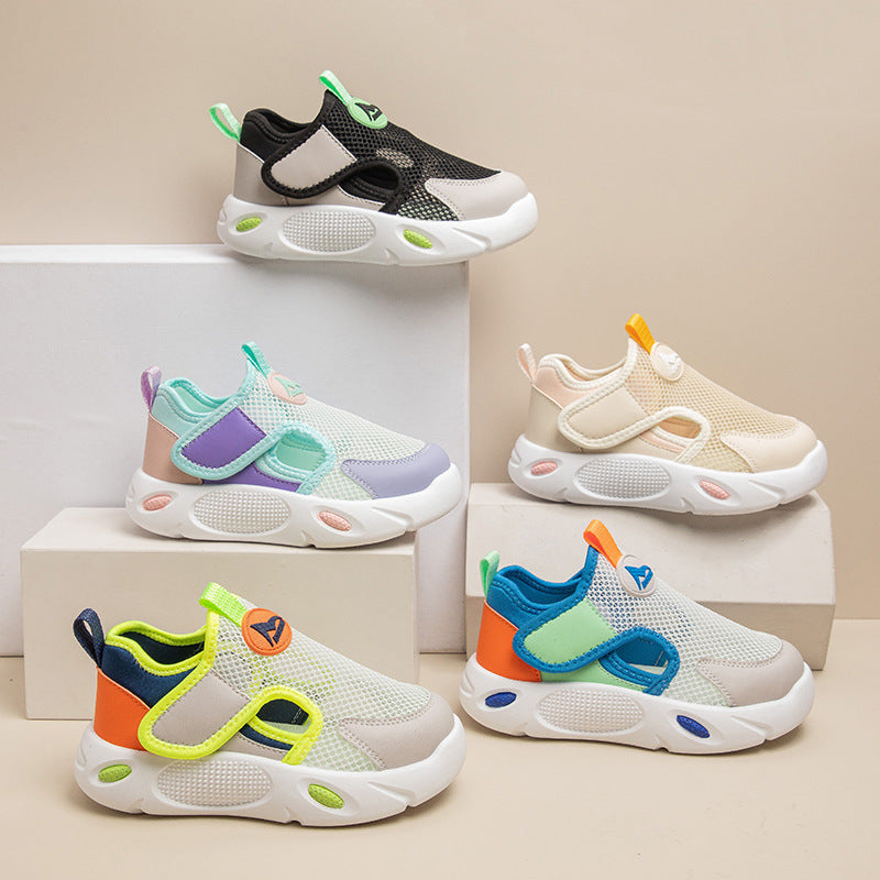 2025 summer new boys sandals thin children medium and older children mesh breathable boys sports single mesh shoes bag head