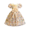 European and american style girls' princess dress - new cross-border export dress with bow, cute, fashionable, and printed women's dress