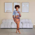 Amazon fashion cross-border sexy women's clothing:  summer new arrival - elegant printed long-sleeve bodycon dress