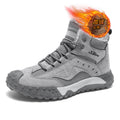Winter fleece-lined thickened high-top cotton shoes, wear-resistant and anti-smash construction site safety shoes, hot-selling fashionable outdoor trendy work shoes