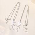 Wholesale alloy figurine pendants - european & american cross-border jewelry, niche high-end, unique couple anime layered necklaces for women