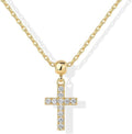 Amazon cross-border niche minimalist cubic zirconia cross pendant necklace for women