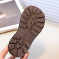 Girls' fashion boots: new autumn/winter  korean style children's british-inspired martin boots, double-layer cotton brown slim-fit leather boots