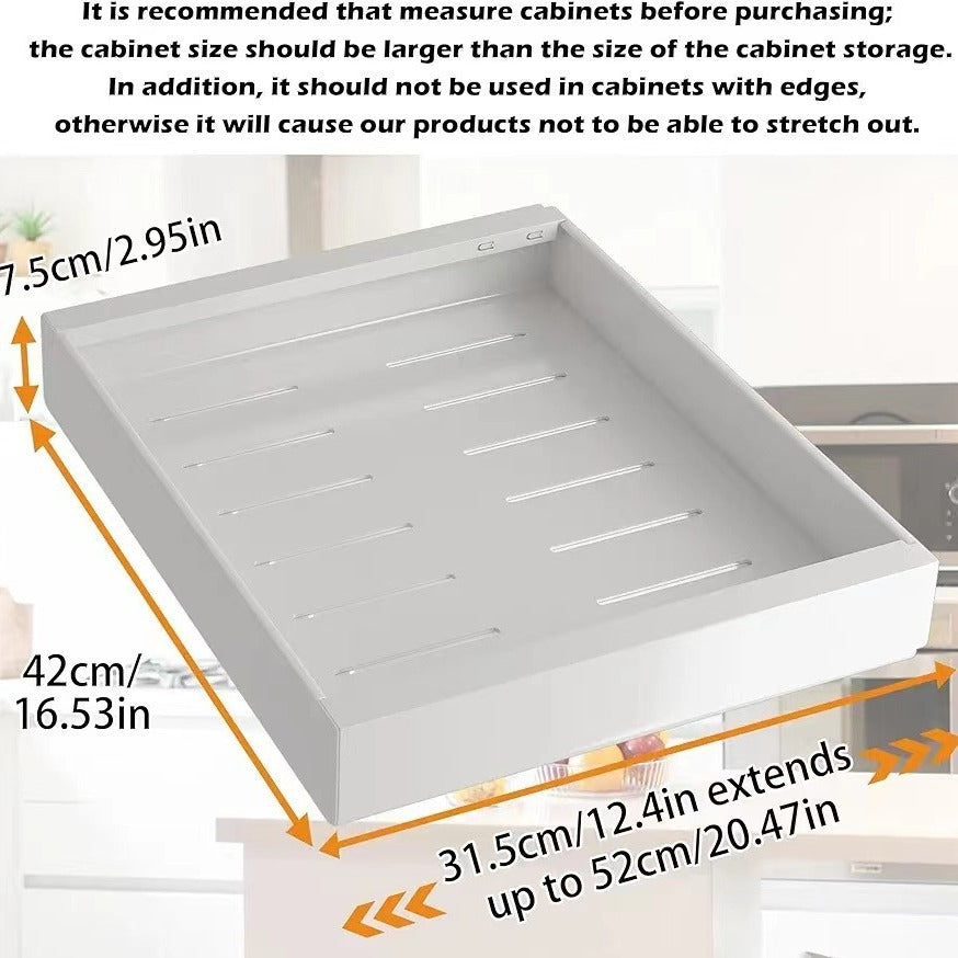 Retractable Cabinet Pull Basket Pull-out Kitchen Shelf No Punching Lower Sink Drawer Multifunctional Storage Shelf