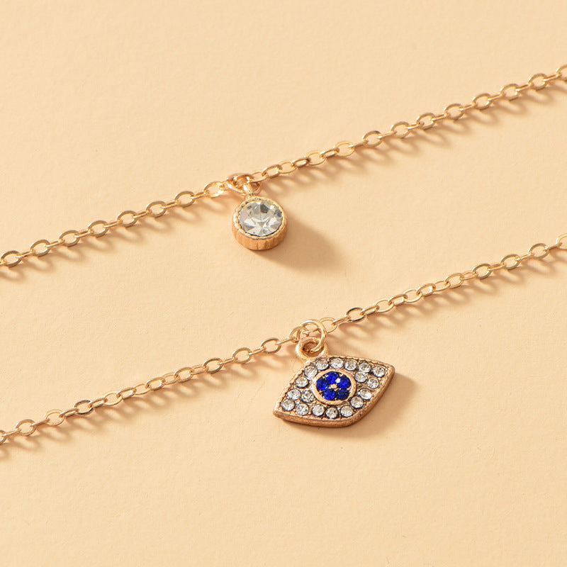 Wholesale alloy devil's eye pendant necklace - european & american retro multi-layer necklace for women - cross-border premium fashion street style jewelry