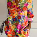 wholesale women's long-sleeved shirts, trendy all-season shirts with popular cross-border print designs, dropshipping available