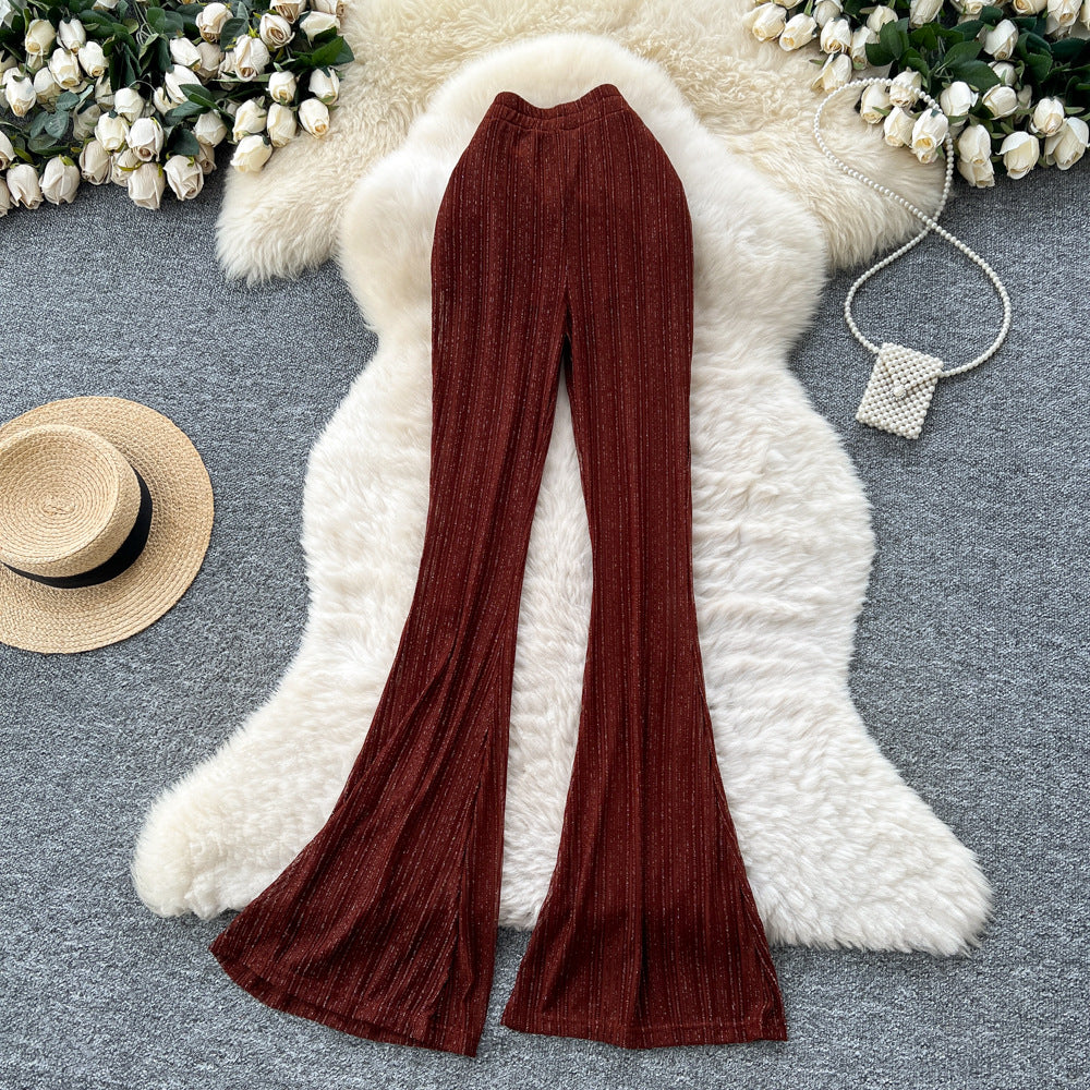 Lazy style casualloose pants for women summersense of design straps elastic waist slimming lookloose to cover the flesh and cover the crotch chiffon pants