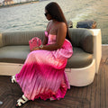 European and american women's clothing  summer/spring new arrivals: sweet and fresh camisole bandeau tie-up pleated maxi dress