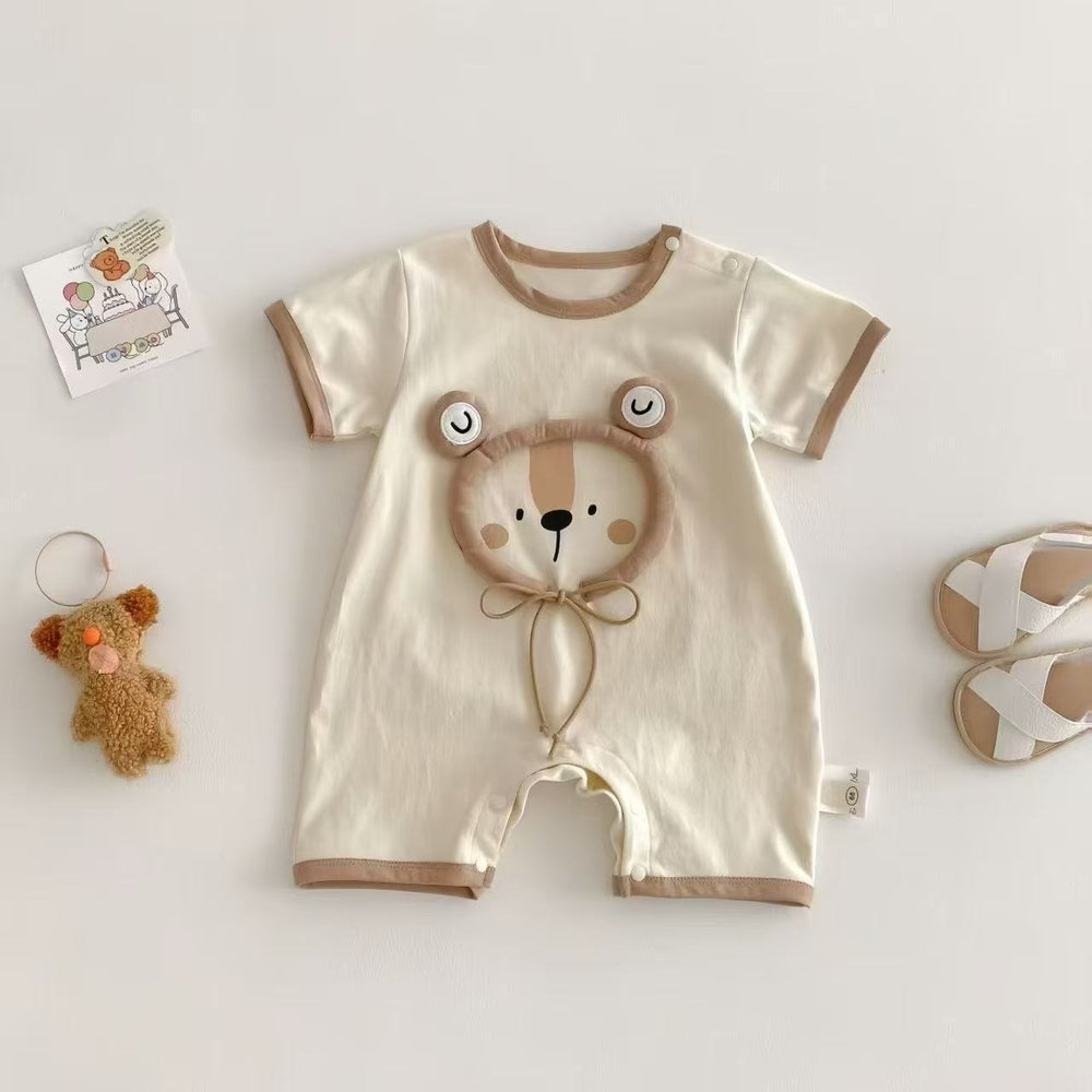 Infant cartoon romper  new summer baby korean style super cute 3d bodysuit first birthday outfit