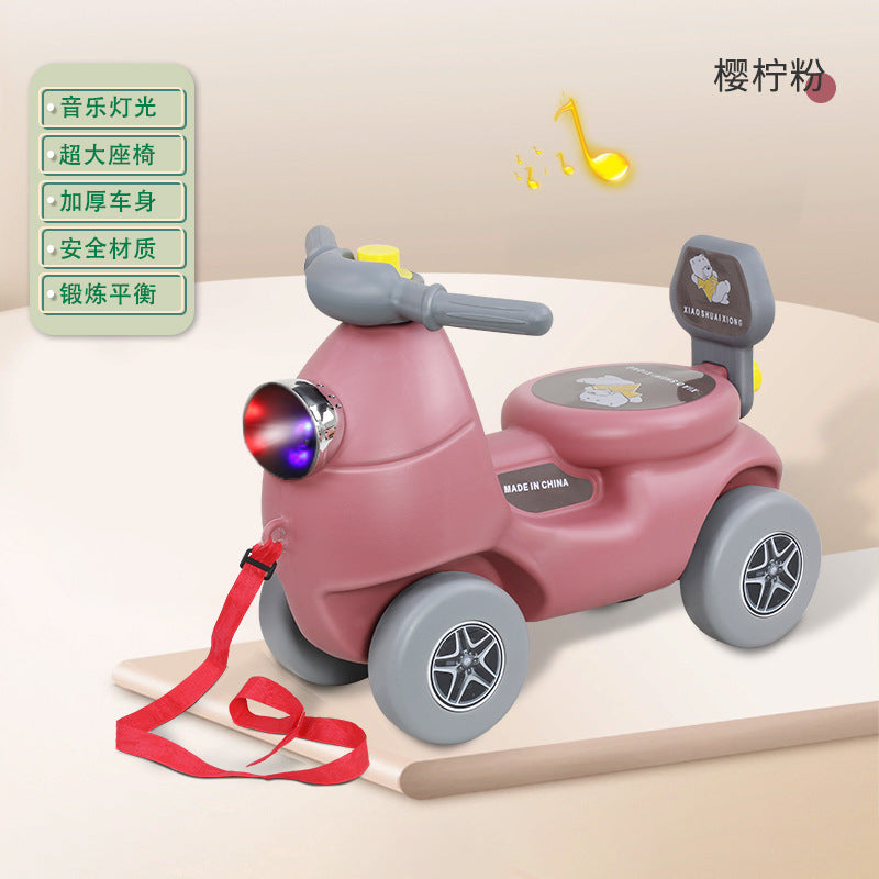 New children's scooter 1-6 years old music light four-wheel anti-rollover balance car baby birthday gift toy car