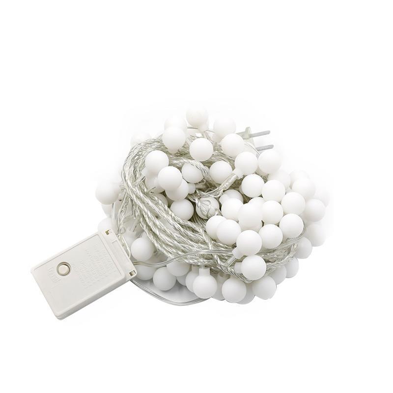 Cross-border led round ball lights camping small white ball lights string wedding festival decorative lights Christmas string lights flashing lights