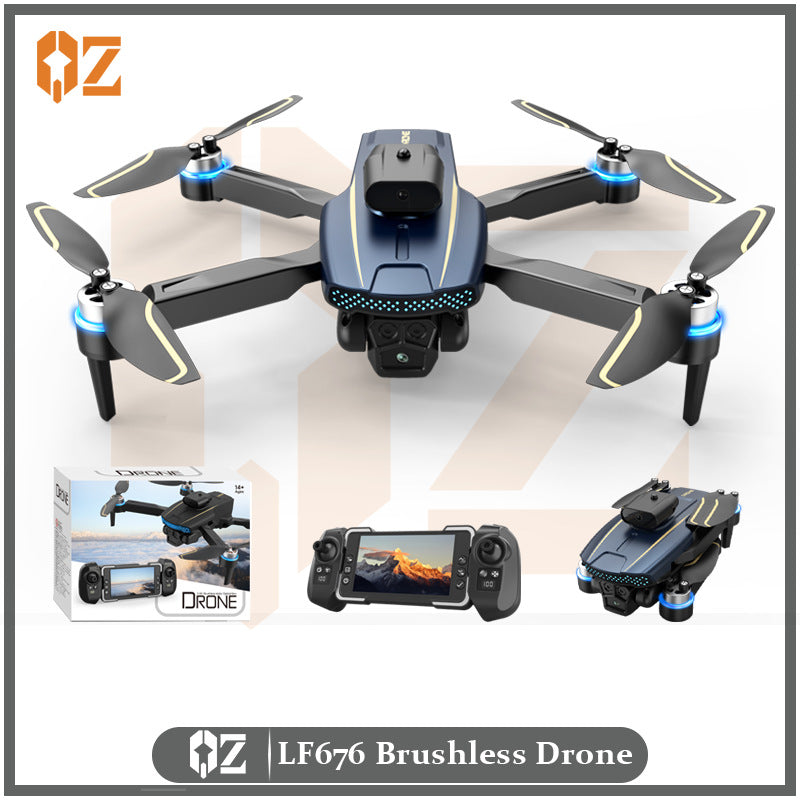 Lf676 drone - brushless hd aerial photography aircraft with extended flight time 4.5inch - independent display remote control aircraft