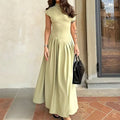 spring new arrivals: women's fashion - hot selling cross-border styles in europe and the us. elegant and chic maxi dress, fashionable high-waisted solid color dress