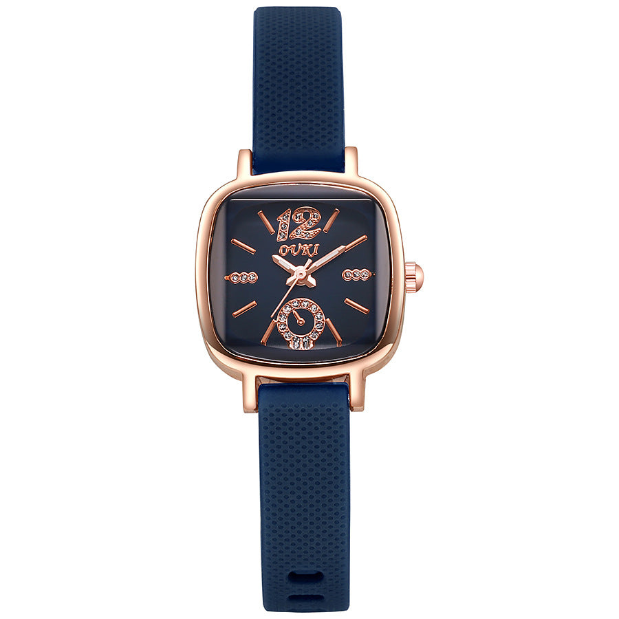 Ouki new tiktok cross-border high-value in-stock square watch silicone strap student watch women's watch wholesale