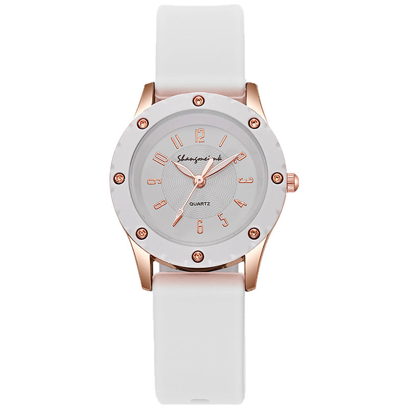 Round silicone student watch digital women's watch quartz watch trendy wristwatch - hot-selling cross-border e-commerce product - wholesale from manufacturer