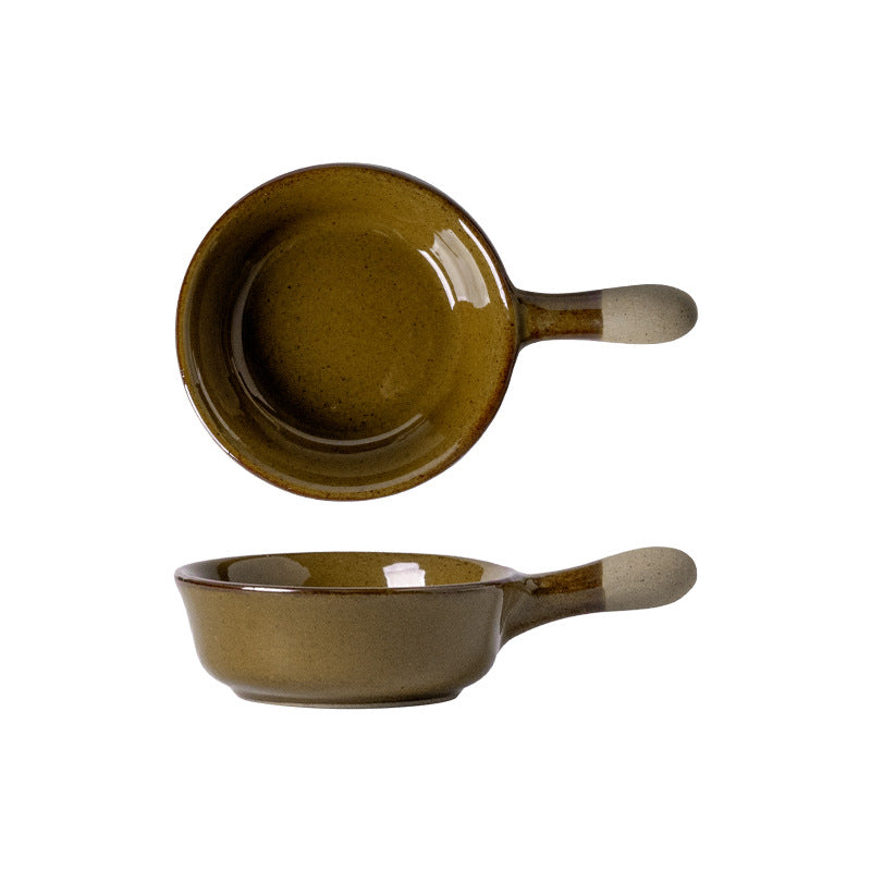 Retro handle seasoning ceramic dish japanese kiln restaurant dipping dish snack dish seasoning dishaccessible luxuryretro