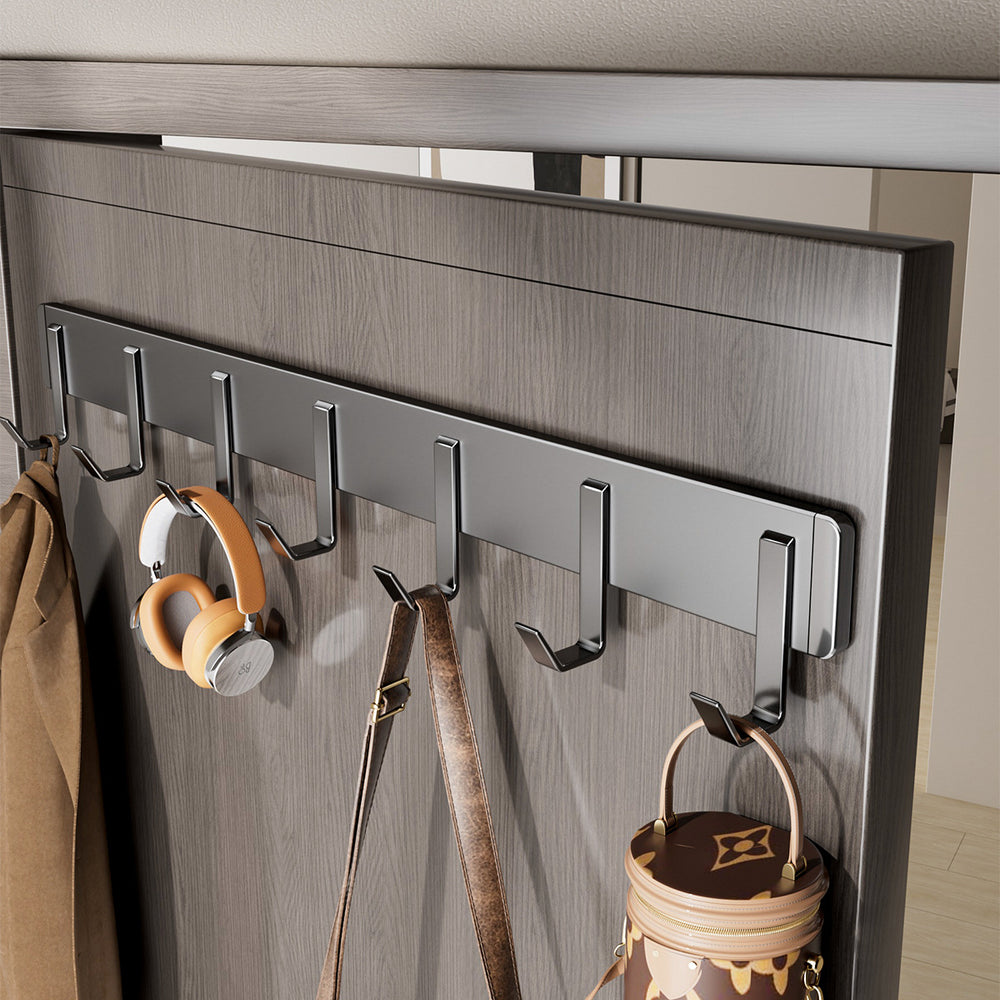 Seamless adhesive wall-mounted clothes hanger, over-the-door hook, heavy-duty, drill-free, load-bearing, bathroom clothes hook
