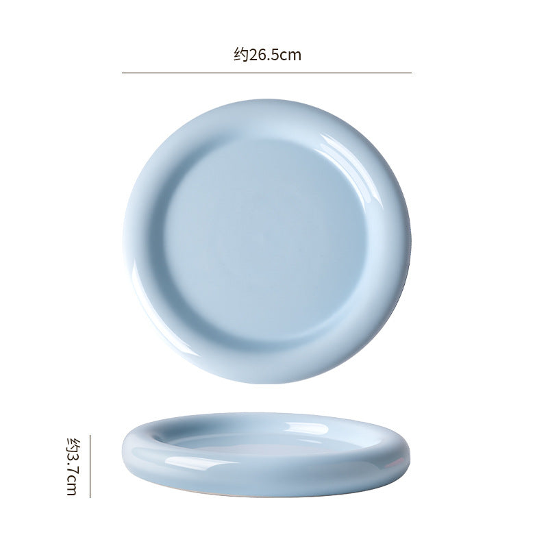 Minimalist & chic donut ceramic steak plate - high-end, aesthetic, and creative serving dish for restaurants & hotels - perfect for desserts & plating