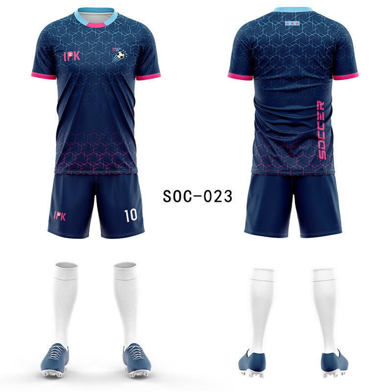 2025 new football jersey set men's football jersey team game jersey short-sleeved sports training jersey customization
