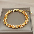 European and american hot-selling metal style hand-woven retro bold wide dragon bone interlocking chain bracelet wholesale